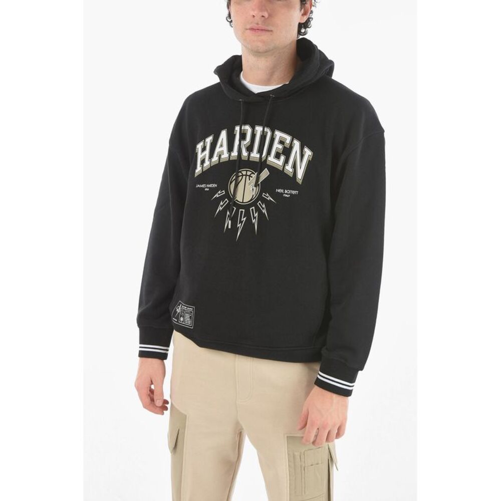 JAMES HARDEN x NEIL BARRETT Easy Fit Hoodie with Hood and Printed Logo